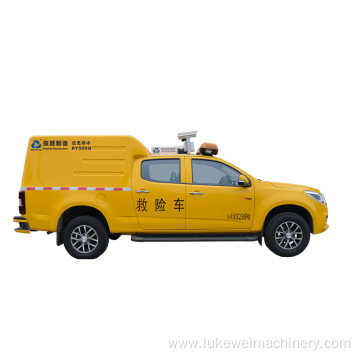 Pickup type drainage rescue vehicle